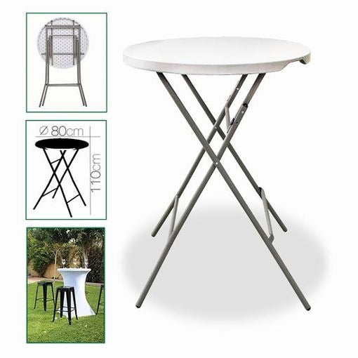 Mesa plegable redonda elegante con forro transportable viaje comedor bar eventos fiesta camping