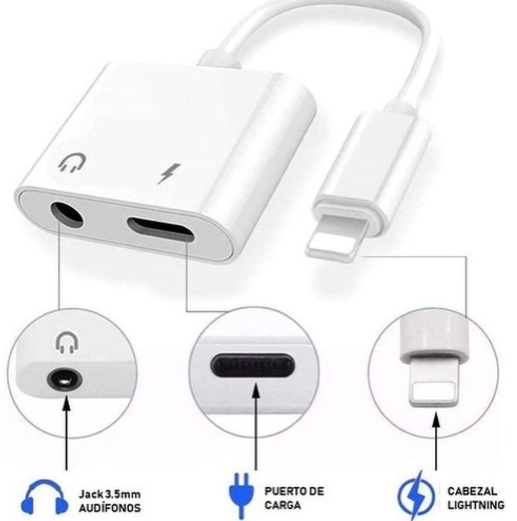 ADAPTADOR IPHONE PARA ENTRADA TIPO C Y PLUG AUXILIAR AUDIFONO CABLE TIPO C