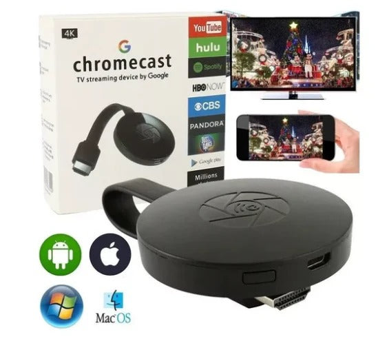CHROMECAST ULTIMA GENERACION - CONVIERTE TU TV EN SMART TV GOOGLE TABLET PC LAPTOP CELULAR