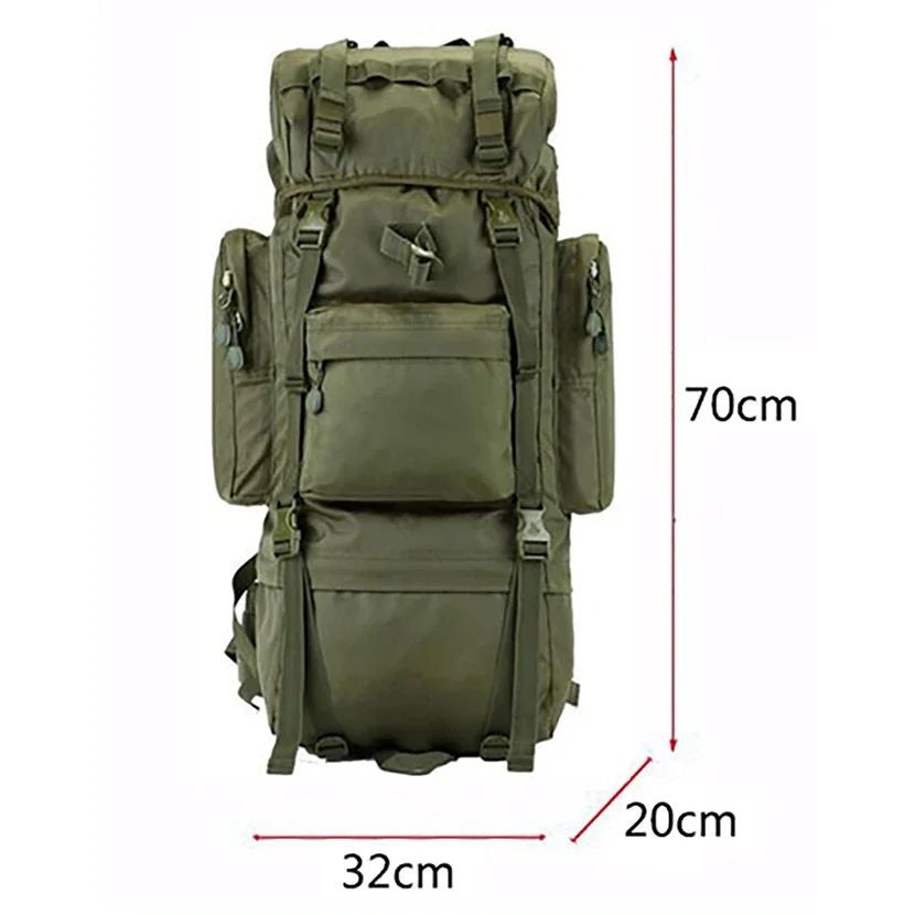 Mochila táctica impermeable 100L con espaldar rígido y funda protectora camping militar viaje sender