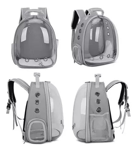 MOCHILA TRANSPARENTE BURBUJA PARA MASCOTAS PEQUEÑAS PERRITOS GATITOS