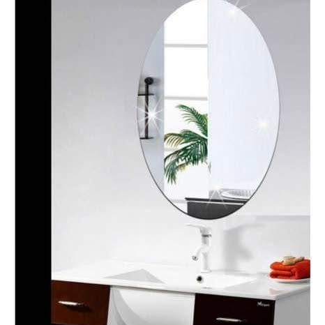 Lamina de Espejo Ovalado Dormitorio Tocador Belleza Baño 27cm