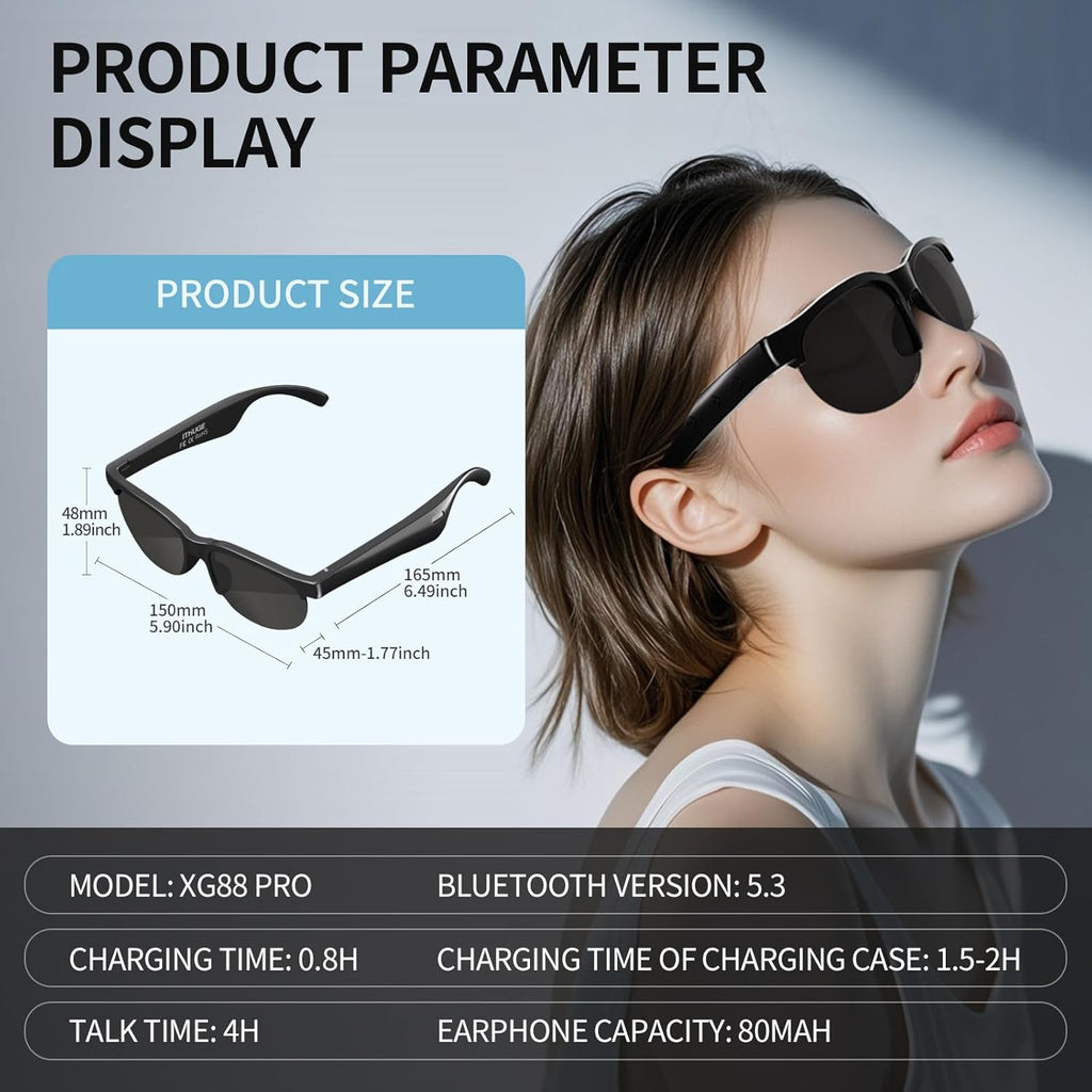 Gafas De Sol Inteligentes Bluetooth Auriculares Integrados Micrófono IPhone Android Música Celular