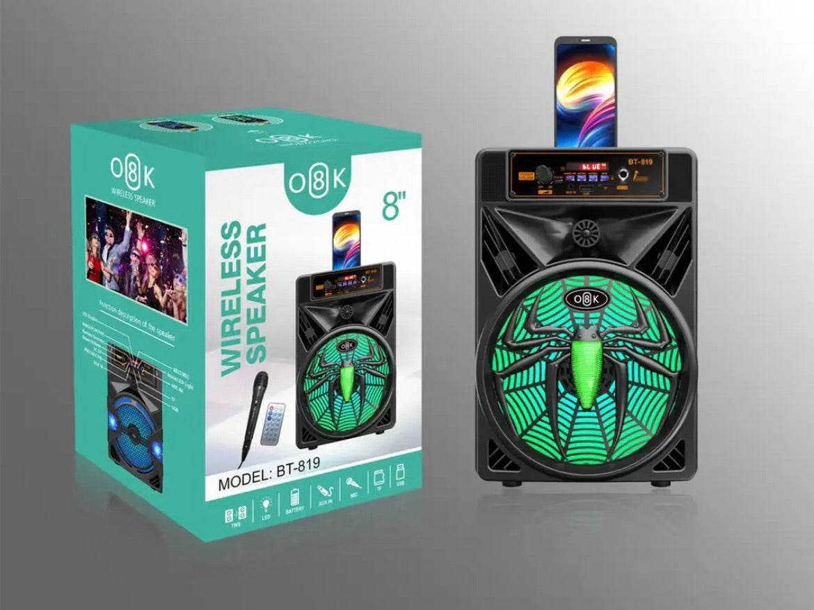 Parlante altavoz  Spiderman 8” micrófono control Bluetooth Radio usb microsd  luces portacelular aux