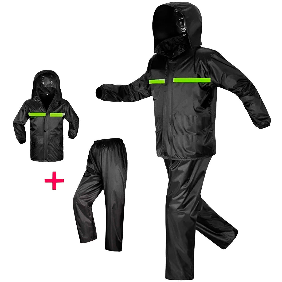 Conjunto Impermebale Reflectivo Para Lluvia Motociclista Delivery Bicicleta Invierno Trabajo