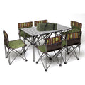 Mesa plegable para camping portátil con 6 sillas y bolso aire libre exteriores picnic comedor