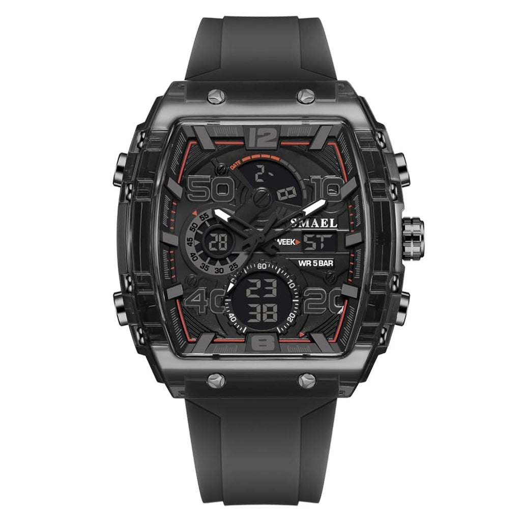Reloj Digital para Hombre Deportivo Impermeable de Cuarzo Aire Libre  LCD, Electrónico, Cronografo