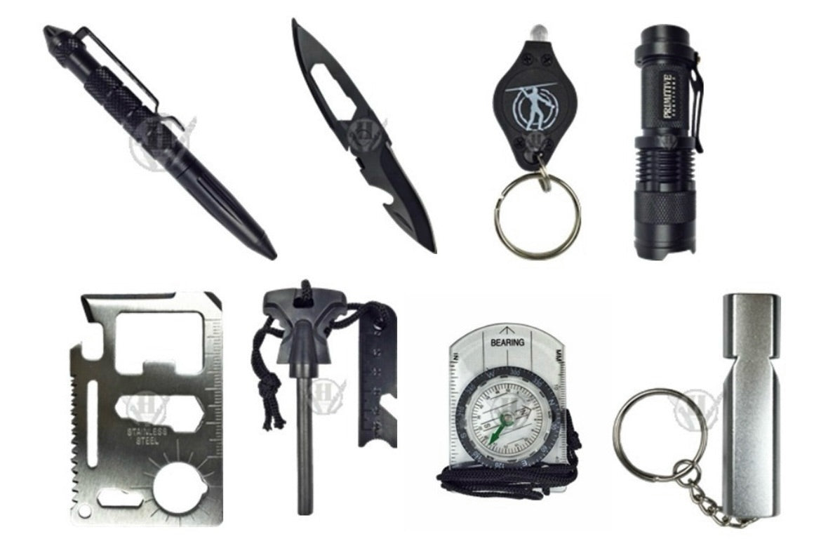 Kit Táctico de supervivencia 12 en 1 camping senderismo selva montaña viaje excursión militar