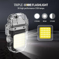 Linterna Encendedor Recargable USB Llavero Tactico Luz LED Impermeable Camping Senderismo Viajes