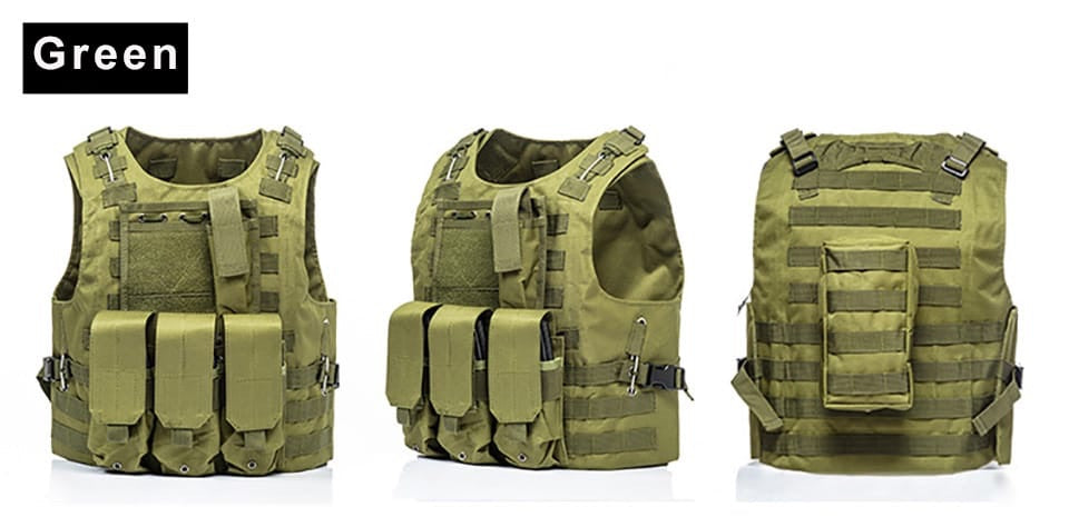 Chaleco táctico de seguridad con accesorios ajustable