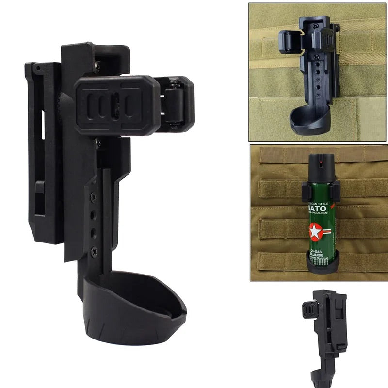 Porta universal ajustable polímero gas+linterna+tolete seguridad trabajo policia guardia protección