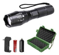 Linterna Táctica con Zoom Multiuso Luz Led Recargable con Estuche Camping Senderismo Noche Invierno