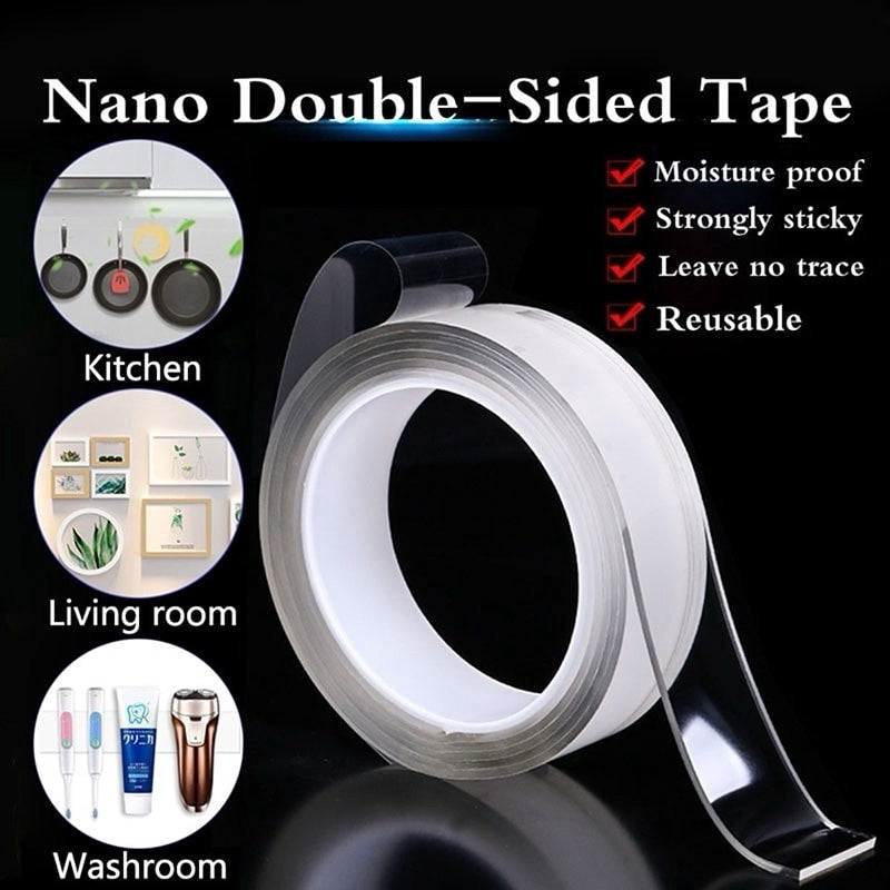 Cinta magica multifuncional nano stick doble cara pega fuerte herramienta trabajo casa cuadros cocin