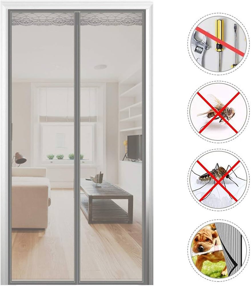 MALLA CORTINA DE PUERTA ANTIMOSQUITOS INSECTOS MAGNETICA PLEGABLE CON VELCRO AJUSTABLE MULTIUSO