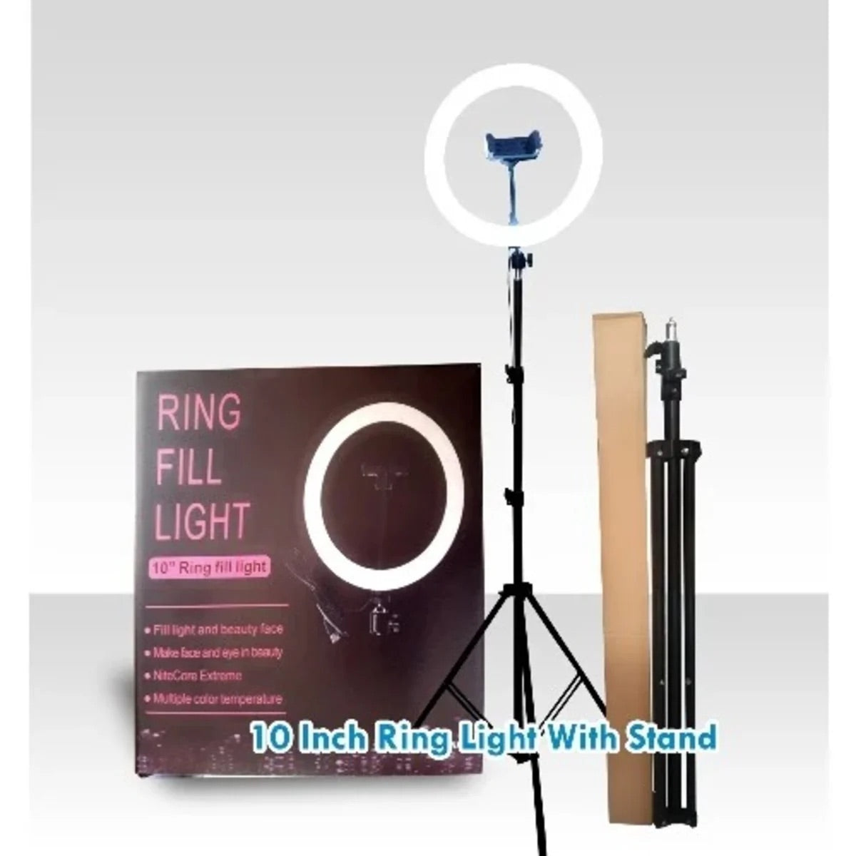 Aro de luz 3 tonos + tripod ajustable + ring selfie TikTok videos fotos influencer estudio grabación