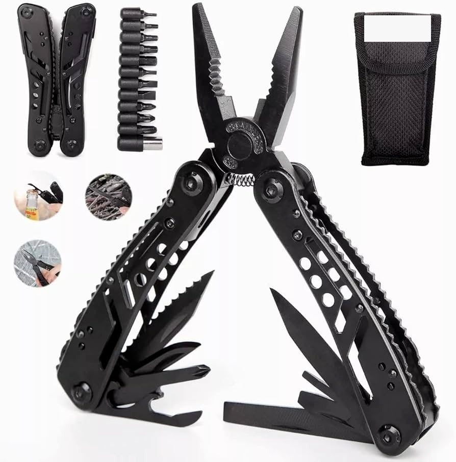 ALICATE HERAMIENTA MULTIFUNCIONAL 23 EN 1 PLEGABLE PORTATIL CON ESTUCHE DESTORNILLADO NAVAJA CAMP