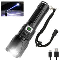 Linterna Táctica Luz LED Blanca/Azul  Recargable USB Multiuso Varios Modos Cámping Noche Oscuridad
