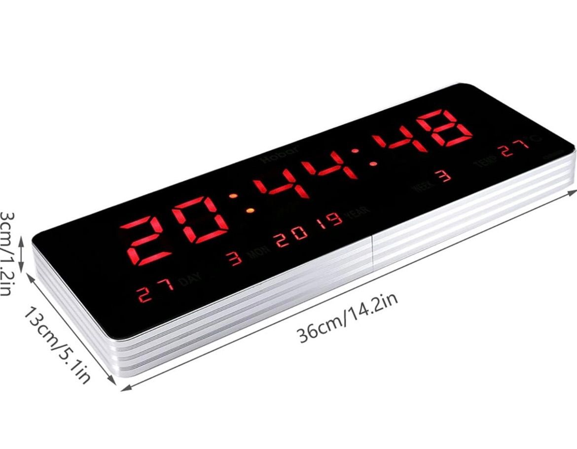 Reloj digital led rectangular pared sala star gimnasio trabajo