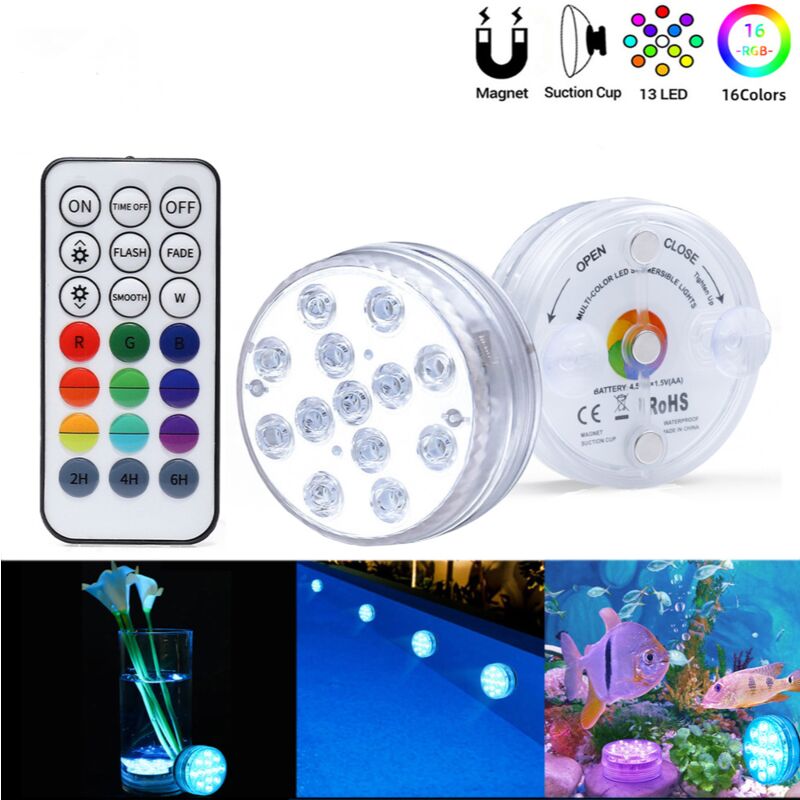 Luces Led Multicolores para piscina yacuzzi color RGB control remoto alberca decoración