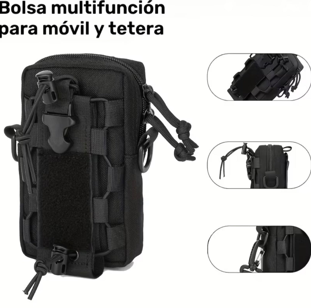 Porta Celular Estuchera Táctica Impermeable Multifuncional Seguridad Trabajo Guardia Policia Motoriz
