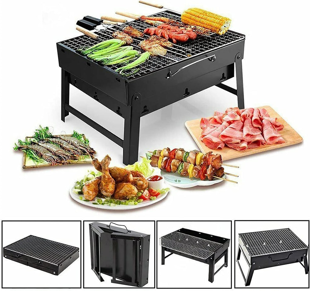 Parrilla barbecue plegable picnic portátil camping amigos familia jardín patio terraza viaje
