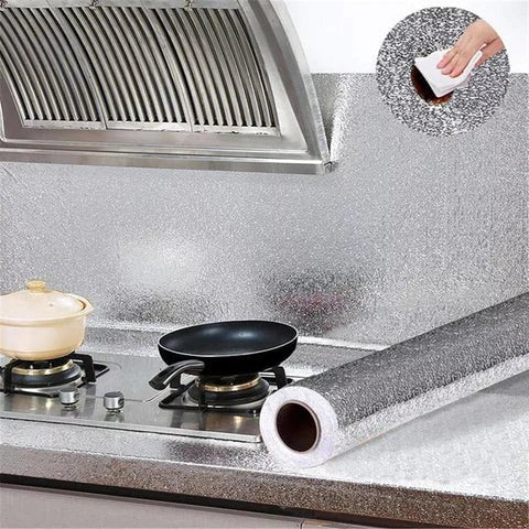 Papel Aluminio Adhesivo 60X300cm resistente calor rayones para cocina comedor sala pared muebles