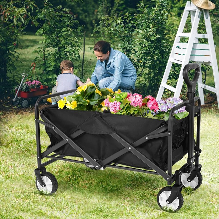 Carrito Carretilla Plegable Portátil Multifuncional 80kg Transporte Compras Trabajo Deporte Jardín