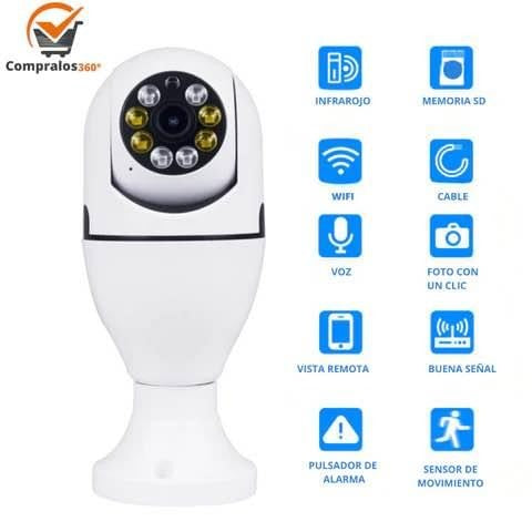 Camara de seguridad videovigilancia 360 HD Wifi sensor movimiento infrarrojo altavoz hogar trabajó