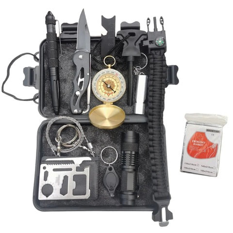 Kit de supervivencia camping 12 en 1 senderismo selva montaña viaje excursión militar