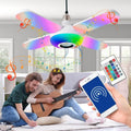 Foco Smart Bluetooth RGB luces colores control remoto música iluminación fiesta ventilador