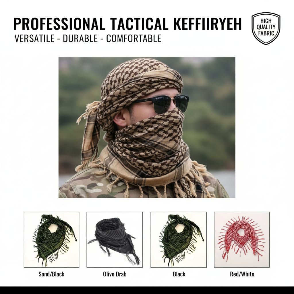 Bufanda Árabe Shagman Nuevo Modelo Protección Frio Sol Multiuso Tactico Militar Policial