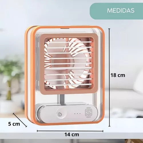 MINI AIRE ACONDICIONADO VENTILADOR RECARGABLE AUTO OFICINA VERANO CALOR
