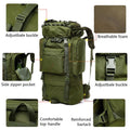 Mochila táctica impermeable 100L con espaldar rígido y funda protectora camping militar viaje sender