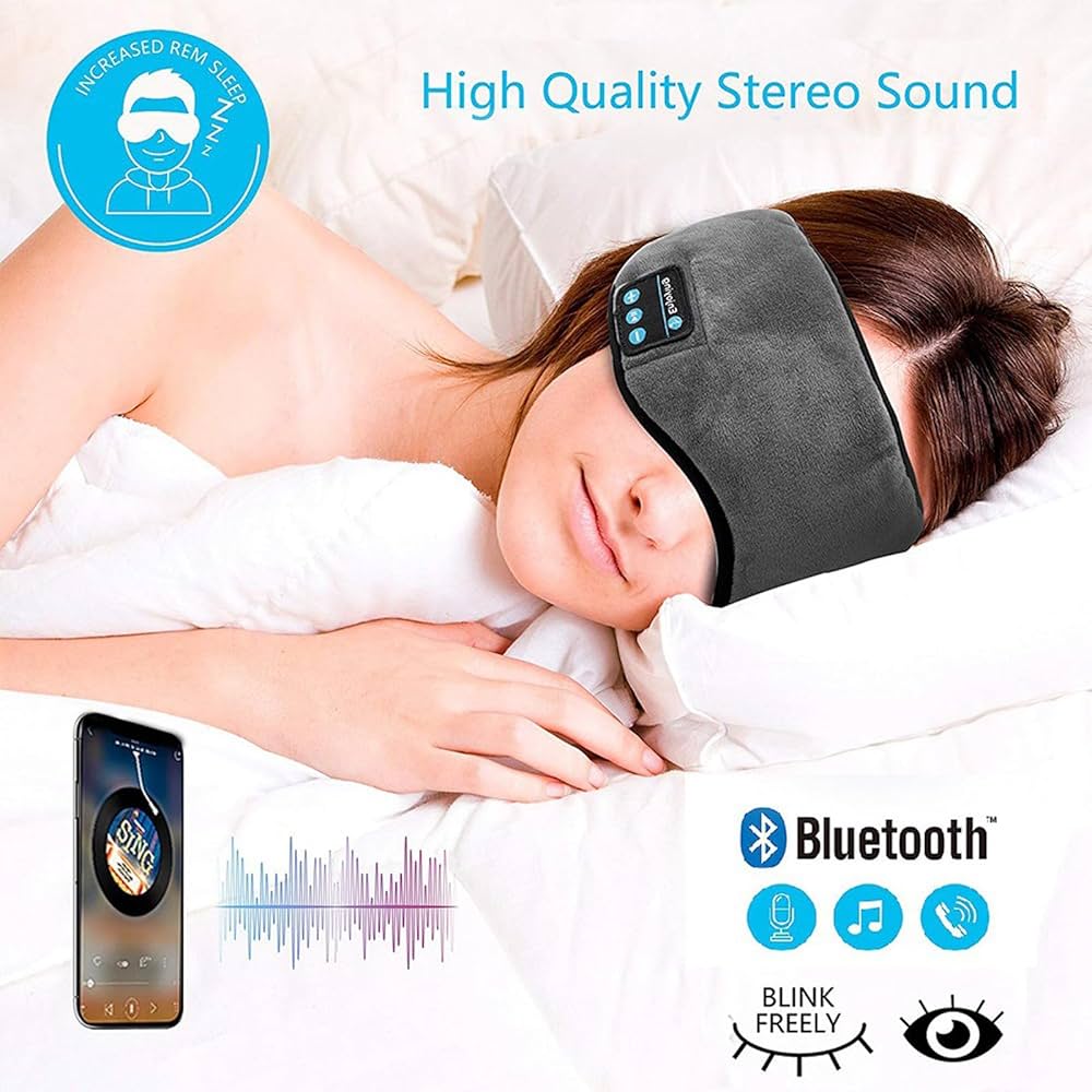 Máscara inalámbrica Antiface para dormir Bluetooth Descanso Ojos Musica Manos Libres