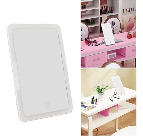 Nuevo Espejo Con Luz Led Para Maquillaje Portátil Recargables Mano Portátil Belleza