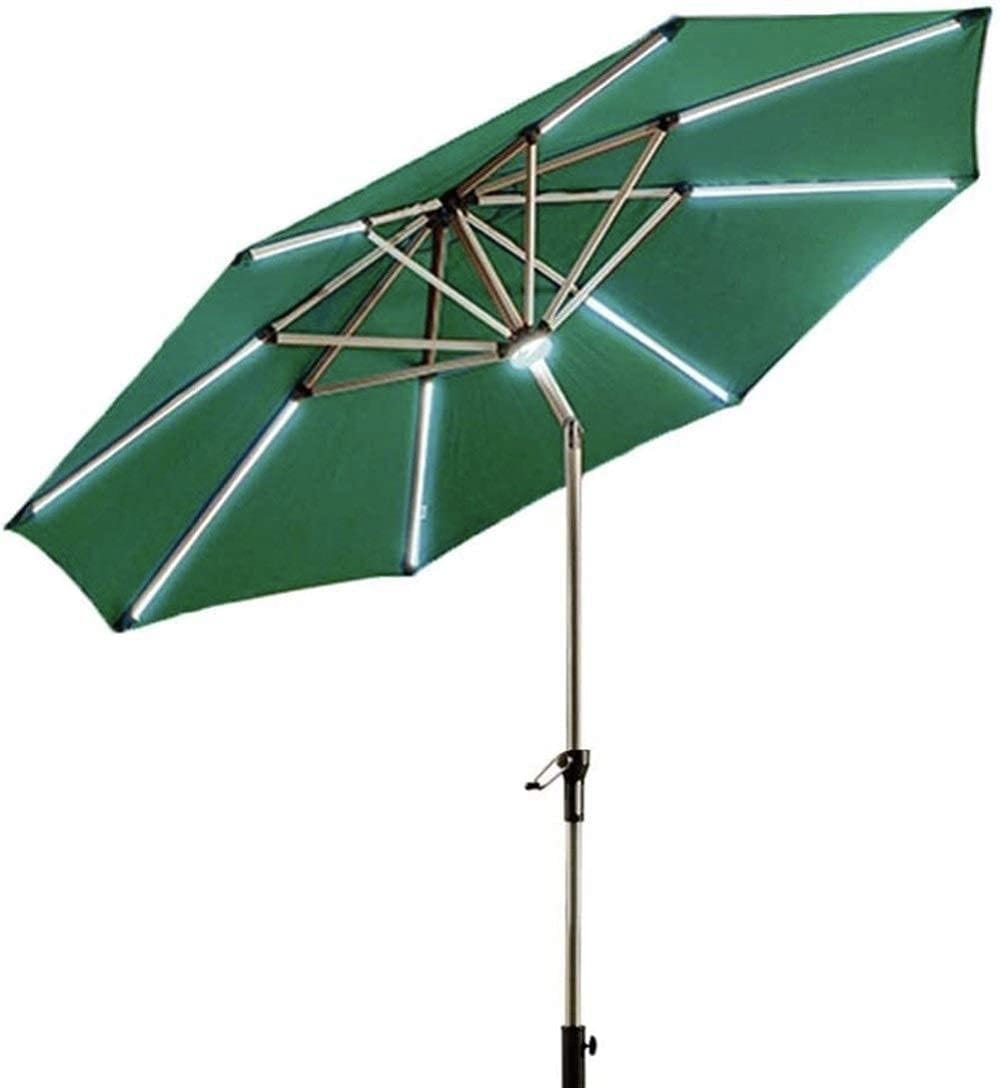 Sombrilla/Parasol Solar luz LED plegable Protección Uv jardín sol playa terraza restaurant Verde