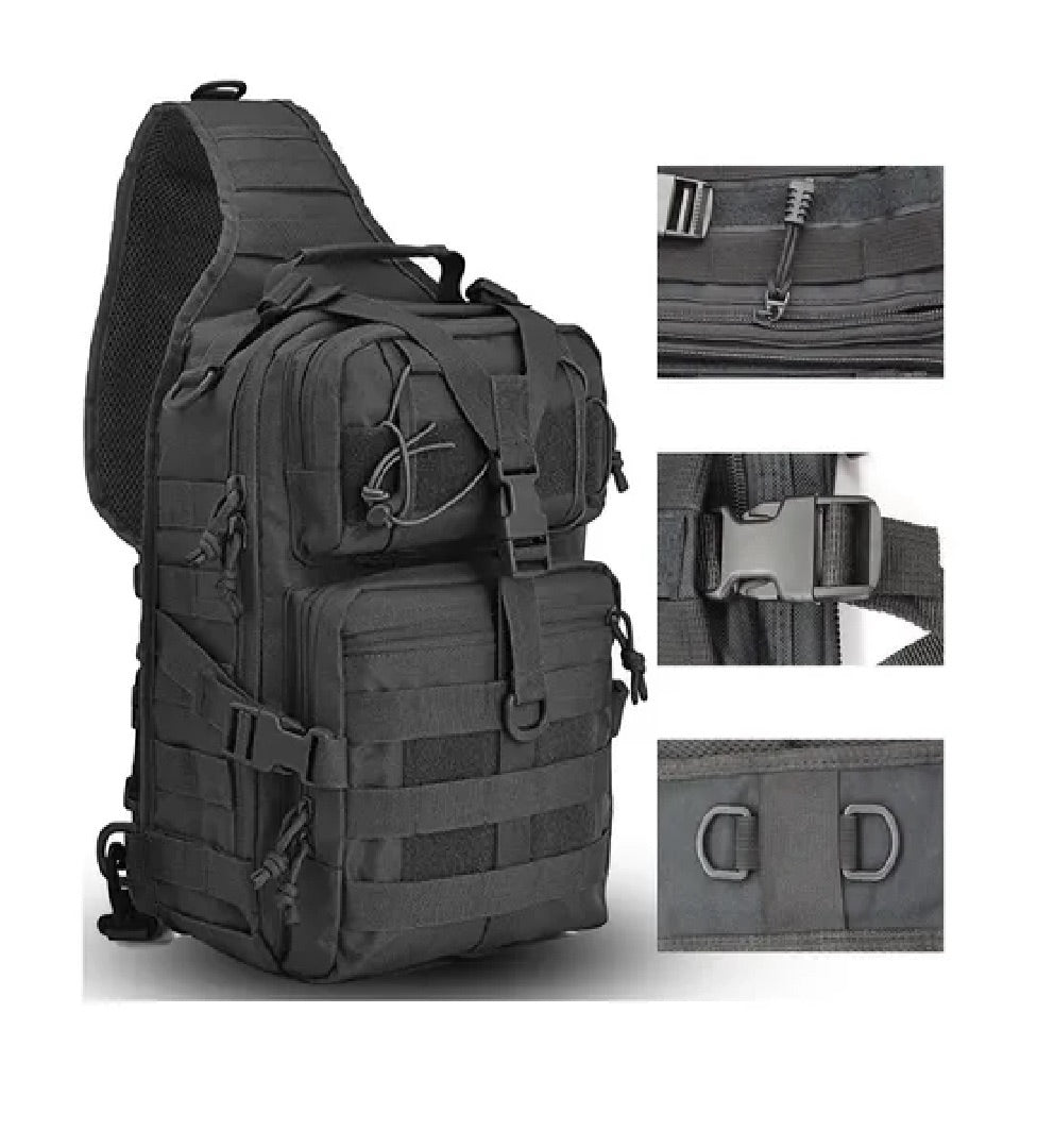 Mochila táctica cruzada 30L impermeable viaje camping pesca moto bici trabajo seguridad militar