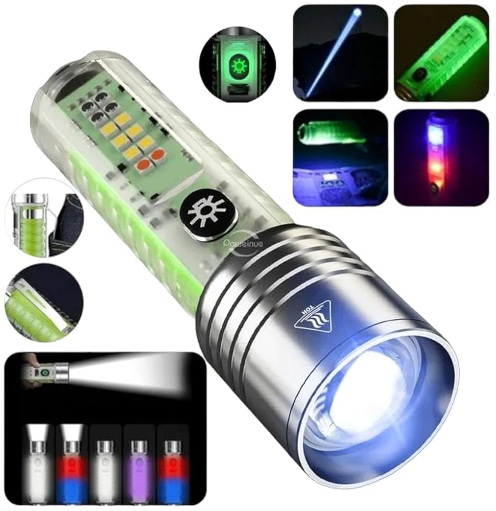 Linterna Táctica LED 50W 8 Modos Recargable  Magnética USB Multiuso Cámping Noche Oscuridad Luz