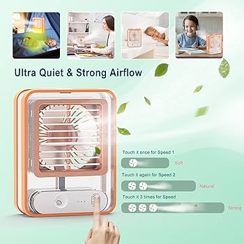 MINI AIRE ACONDICIONADO VENTILADOR RECARGABLE AUTO OFICINA VERANO CALOR