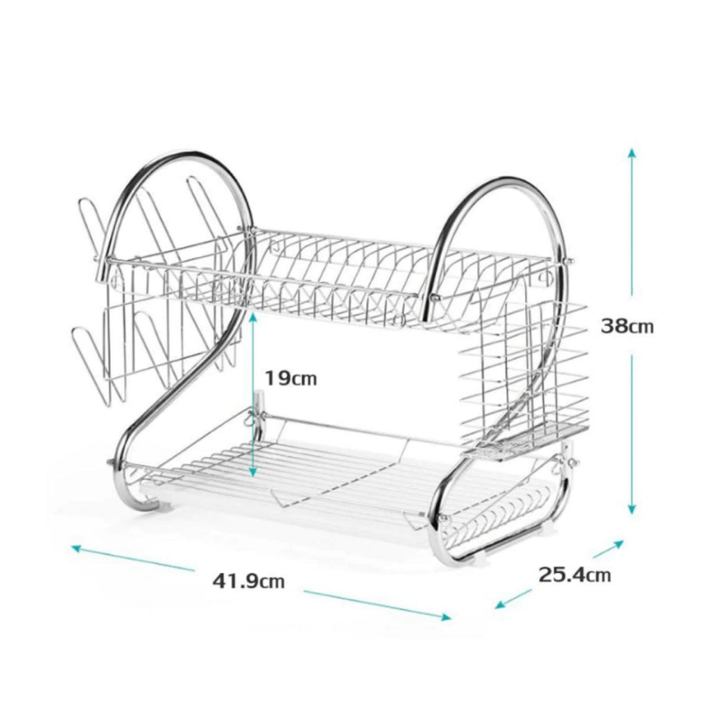 Escurreplatos organizador platero de acero inoxidable 2 niveles lavabo cocina hogar