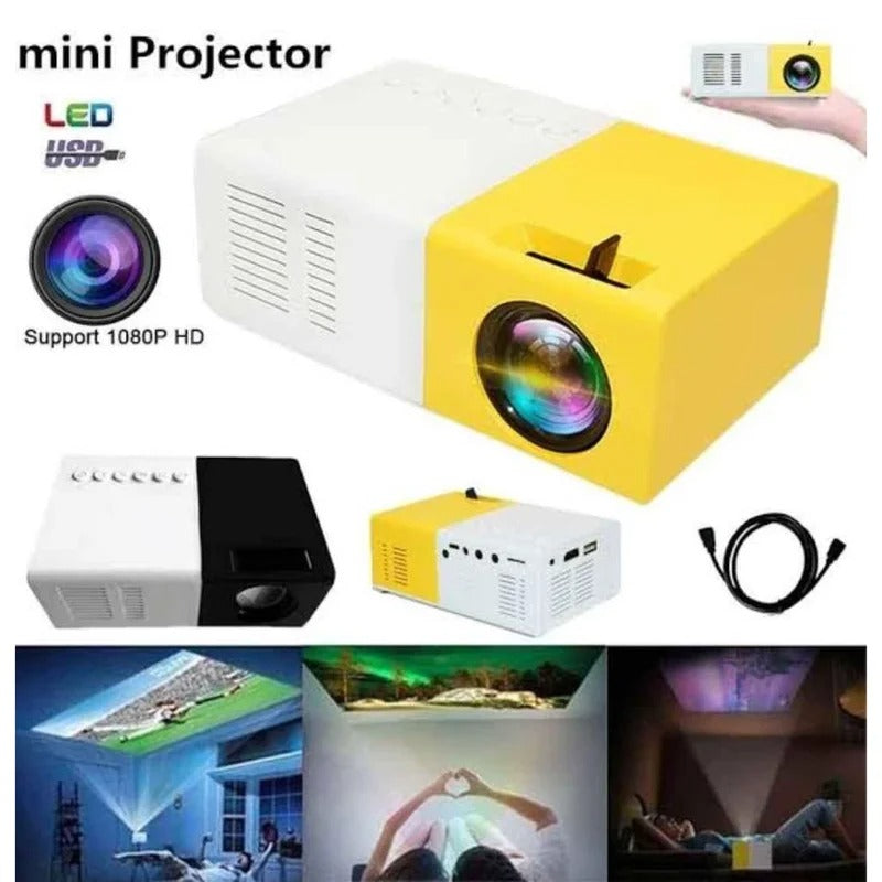 MINI PROYECTOR LED DE ALTA RESOLUCIÓN 720 PX iOS/Android Celular Laptop IPAD TV stick PS4 HDMI USB