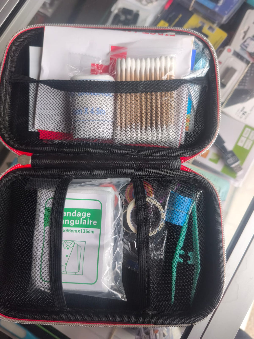 Estuche Botiquín Kit de Supervivencia 14pz. Primeros Aux. Camping Senderismo Pesca Militar Rescate