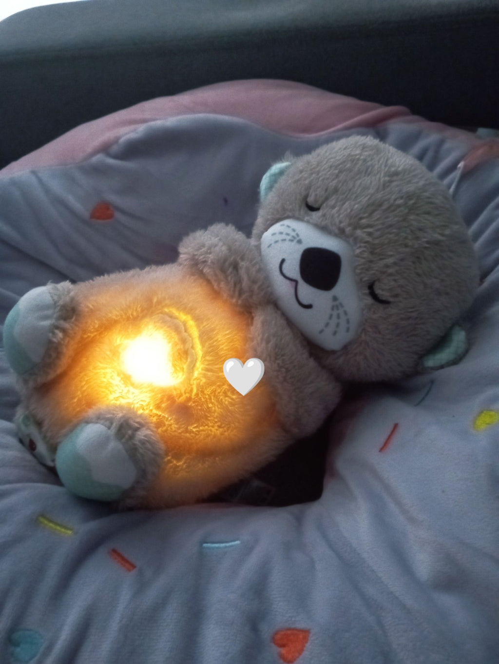 PELUCHE OSITO/NUTRIA DORMILON QUE RESPIRA CON LUZ ANTIANSIEDAD SUEÑO