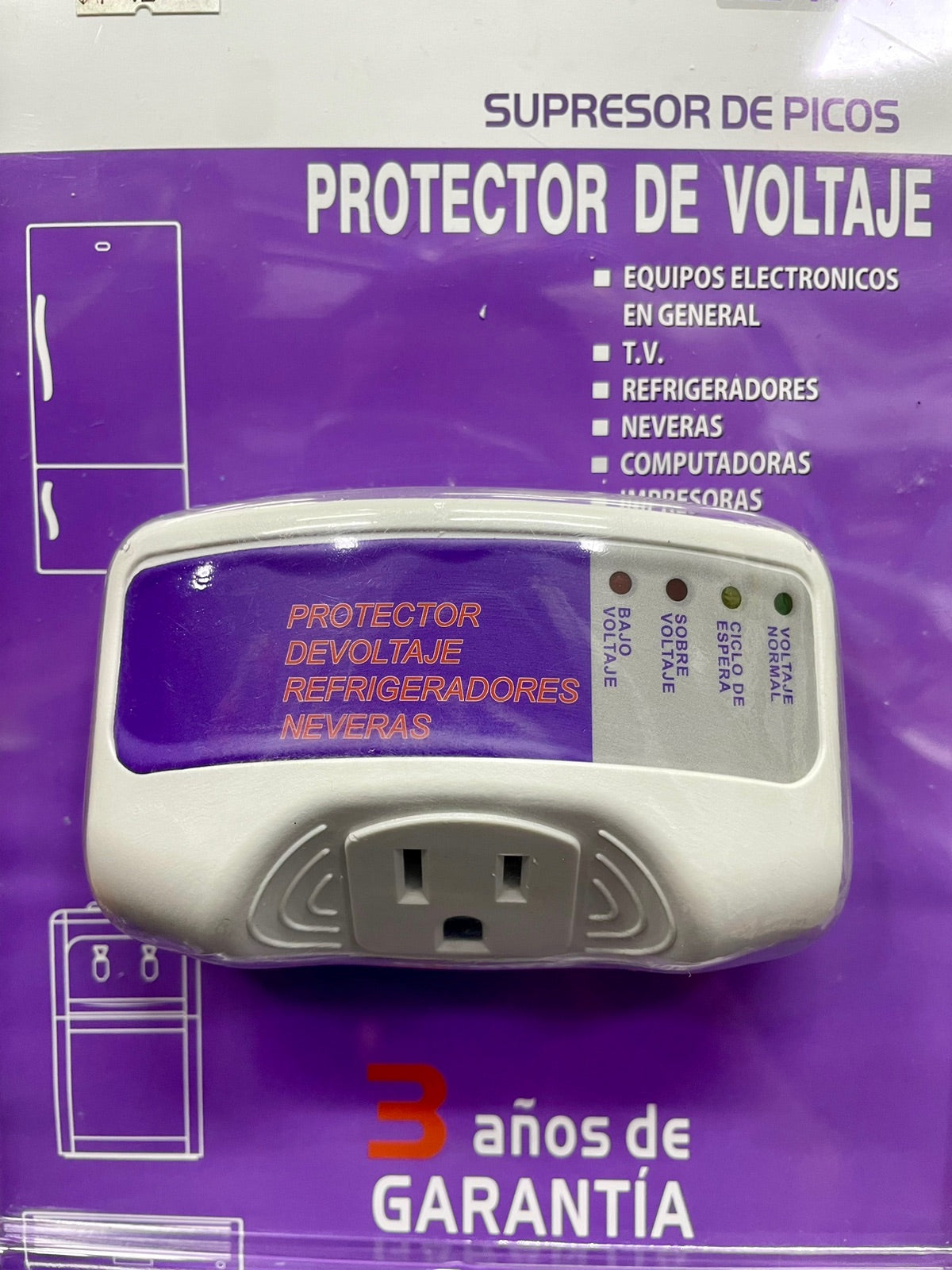 Regulador protector de voltaje cortes de energía 1 toma corriente apagones