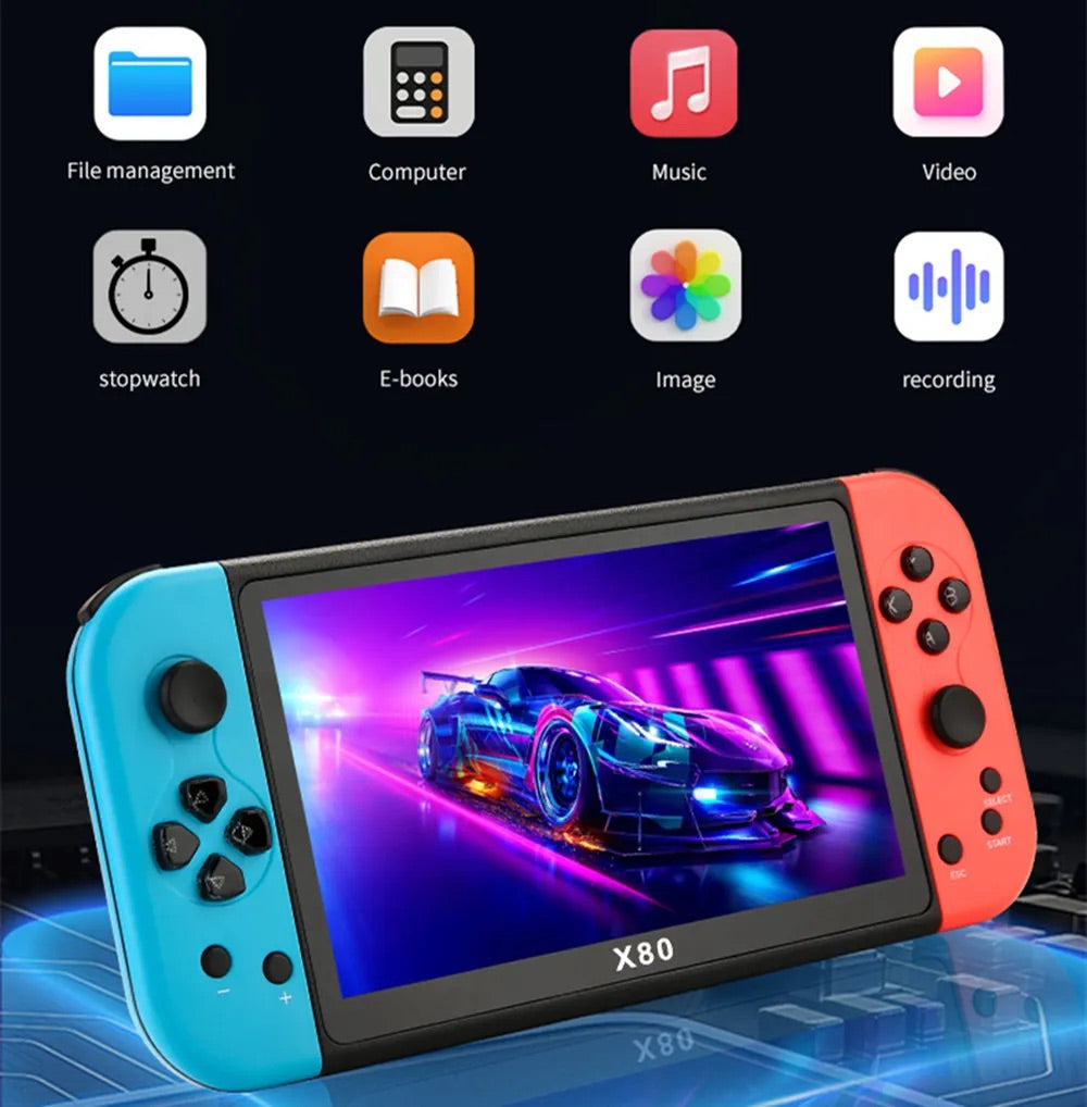 Consola de Videojuego portátil x80 10.000 free games music video foto  HD TV E-book 16G/80G entrenen