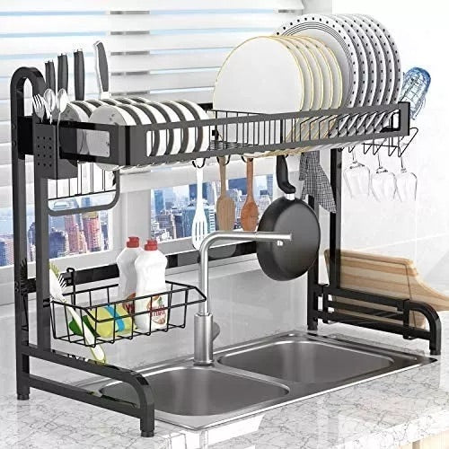 Escurreplatos organizador platero 85cm 2 niveles lavabo cocina hogar