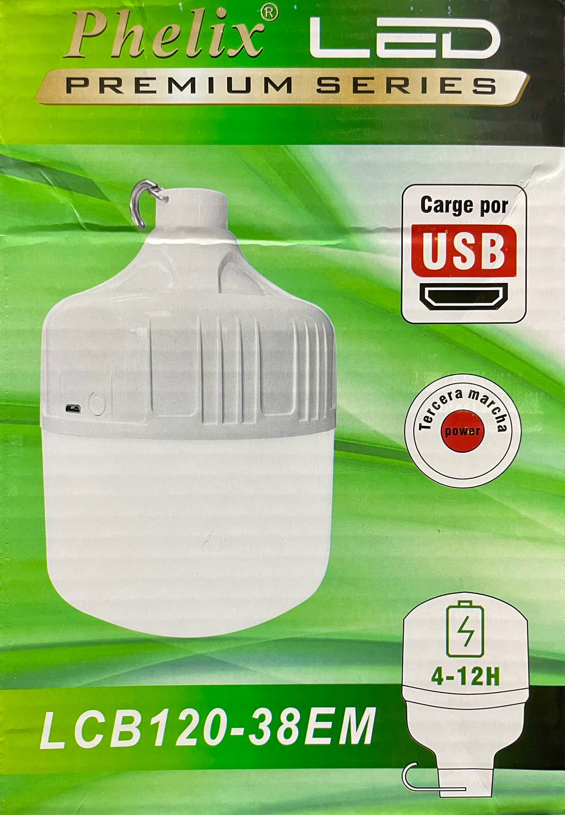 Foco recargable 150w de emergencia portátil para apagones cortes de energía luz oscuridad.