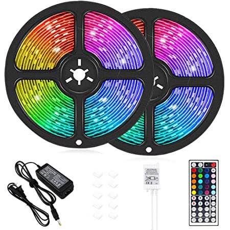 Cinta tira Led 5m RGB luces colores control remoto varios modos decoración tv dormitorio auto carro