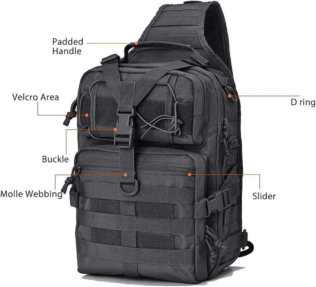 Mochila táctica cruzada 30L impermeable viaje camping pesca moto bici trabajo seguridad militar