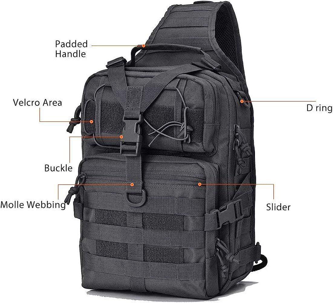 Mochila táctica cruzada 30L impermeable viaje camping pesca moto bici trabajo seguridad militar